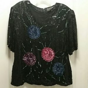 Royal Family Stunning Sequin Top XL